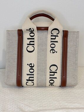 Authentic Chloé Mini Woody Tote Bag + Dust Bag